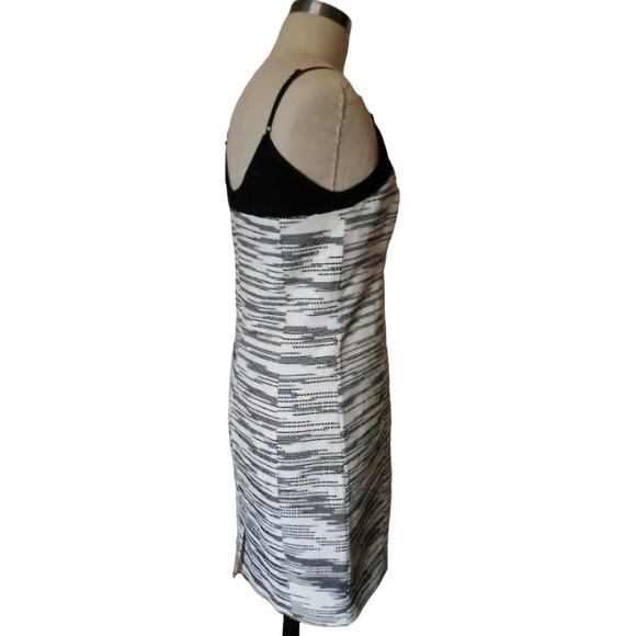 New W By Worth Optic White and Black Striated Jacquard & Lace Slip Dress Sz 8 - Picture 3 of 6